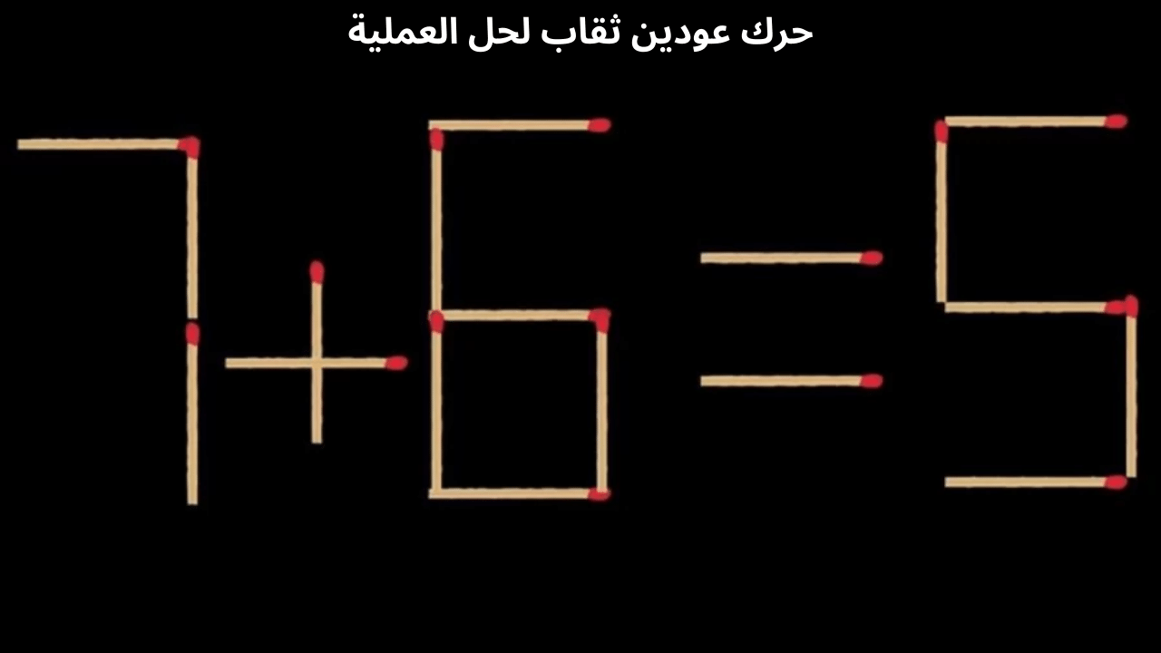 7+6=5 لغز اليوم صعب جدا يحتاج تحريك 2 عود ثقاب لحله للأذكياء فقط – البوكس نيوز