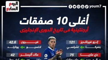 رياضة – فيرنانديز يتصدر أغلى 10 صفقات أرجنتينية فى الدورى الإنجليزى .. إنفو جراف