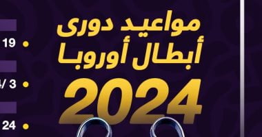 رياضة – مواعيد لا تفوتك بدوري أبطال أوروبا 2024.. إنفو جراف