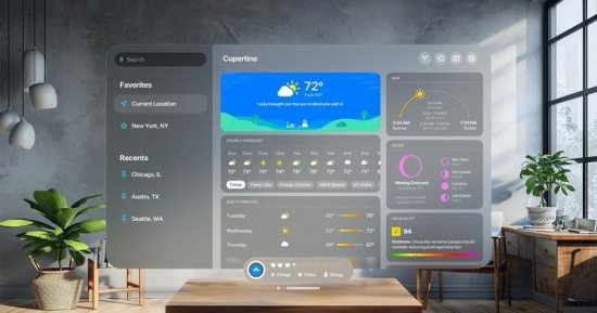 تكنولوجيا  – “كرة أرضية ثلاثية الأبعاد”.. تعرف على شكل تطبيق الطقس على Vision Pro