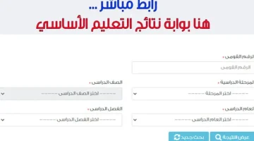 بوابة نتائج التعليم الأساسي eduserv.cairo.gov.. نتيجة رابعة وخامسة وسادسة ابتدائي واولى وتانية اعدادي بالرقم القومي القاهرة