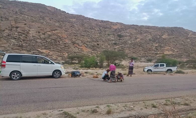 المجلس المحلي بالمحفد ينفذ مشروع سلامة الطريق الدولي