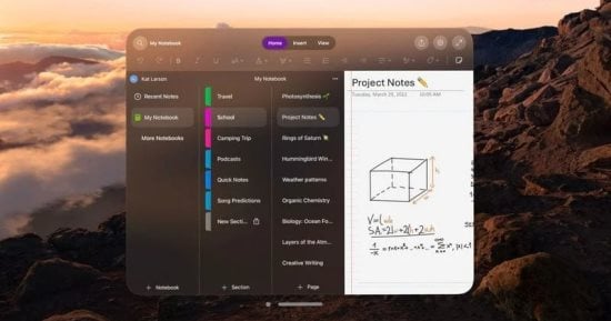 تكنولوجيا  – مايكروسوفت تطرح تطبيق OneNote لنظام Apple Vision Pro