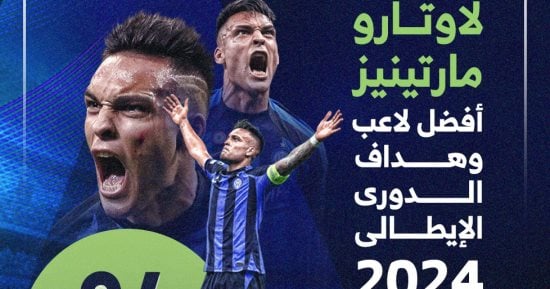 رياضة – لاوتارو مارتينيز أفضل لاعب وهداف الدوري الإيطالي هذا الموسم.. إنفوجراف