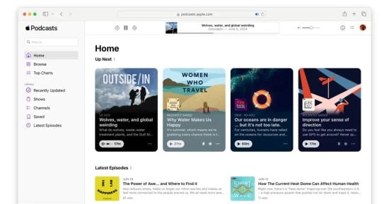 تكنولوجيا  – Apple Podcasts تضيف واجهة ويب جديدة لتصفح العروض والاستماع إليها