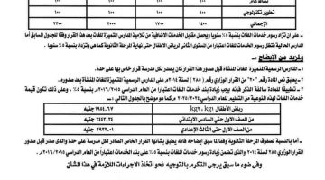 الان – الرسوم والاشتراكات ومقابل الخدمات الإضافية بالمدارس الرسمية المتميزة للغات – البوكس نيوز