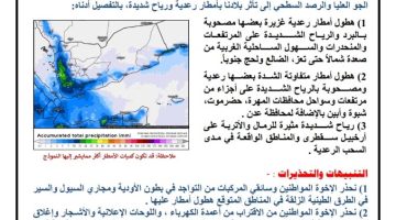 الأرصاد الجوية تحذر من تأثر بعض المحافظات بأمطار رعدية ورياح شديدة خلال الـ48 القادمة