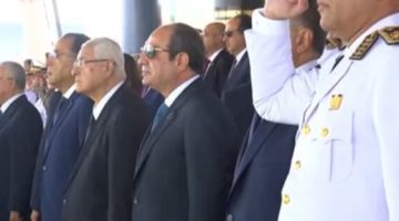 الرئيس السيسي يشهد السلام الوطني قبل بدء حفل تخرج طلاب أكاديمية الشرطة 2024