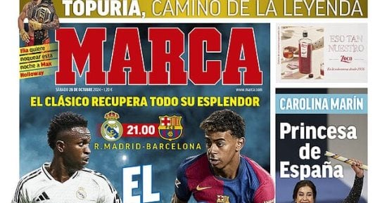 رياضة – ماذا قالت صحف إسبانيا عن كلاسيكو ريال مدريد ضد برشلونة الليلة؟